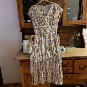 Patterned Cream Dress